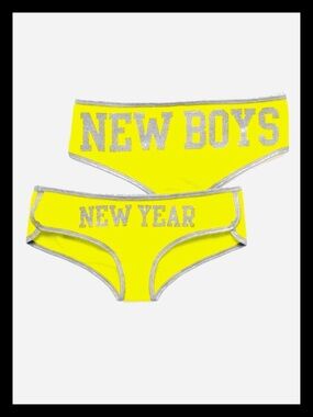 💕ⓅⒾⓃⓀ ⓋⓈ VINTAGE/RARE "NEW YEAR/NEW BOYS" Extra Low Rise Hipster Panty NWT💕